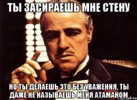 ты засираешь мне стену но ты делаешь это без уважения, ты даже не называешь меня атаманом