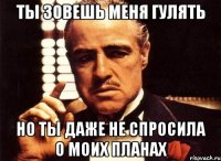 ты зовешь меня гулять но ты даже не спросила о моих планах