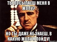 ты посылаеш меня в жопу? но ты даже не знаеш, в какую жопу я пойду!