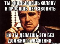 ты скидываешь халяву и просишь перезвонить но ты делаешь это без должного уважения.