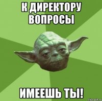 к директору вопросы имеешь ты!