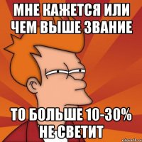 мне кажется или чем выше звание то больше 10-30% не светит