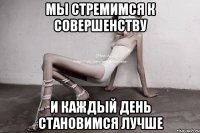 мы стремимся к совершенству и каждый день становимся лучше