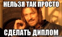 нельзя так просто сделать диплом