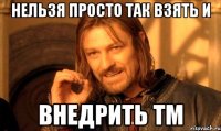 нельзя просто так взять и внедрить тм