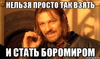 нельзя просто так взять и стать боромиром