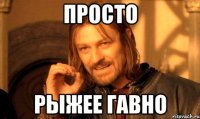 просто рыжее гавно