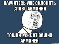 научитесь уже склонять слово армянин тошнит уже от ваших армяней