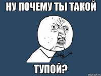 ну почему ты такой тупой?