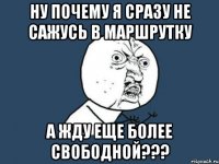 ну почему я сразу не сажусь в маршрутку а жду еще более свободной???