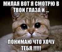 милая вот я смотрю в твои глаза и ... понимаю что хочу тебя !!!