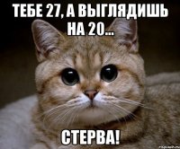 тебе 27, а выглядишь на 20... стерва!