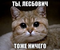 ты, лесбович тоже ничего