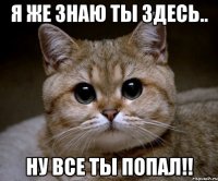 я же знаю ты здесь.. ну все ты попал!!