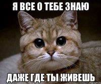 я все о тебе знаю даже где ты живешь