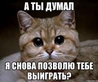 а ты думал я снова позволю тебе выиграть?