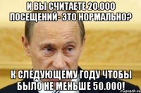 и вы считаете 20.000 посещений- это нормально? к следующему году чтобы было не меньше 50.000!