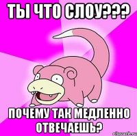 ты что слоу??? почему так медленно отвечаешь?