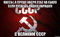 нассы, а лучше насри себе на ебало если путаешь рашку-парашку с великим ссср