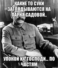 какие то суки заглядываются на парня садовой.. упокой их. господи... по частям