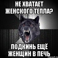 не хватает женского тепла? подкинь ещё женщин в печь