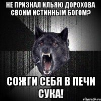 не признал ильяю дорохова своим истинным богом? сожги себя в печи сука!