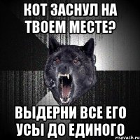 кот заснул на твоем месте? выдерни все его усы до единого