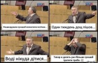 Пошкодували грошей почистити потічки... Один тиждень дощ пішов... Воді нікуда дітися... Тепер в десять раз більше грошей тратити треба :(((