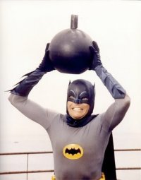 Создать мем Batman with a bomb