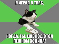 я играл в trpg, когда, ты, ещё под стол пешком ходила!