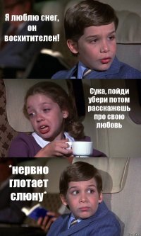 Я люблю снег, он восхитителен! Сука, пойди убери потом расскажешь про свою любовь *нервно глотает слюну*