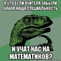 а что если учителя забыли какая наша специальность и учат нас на математиков?