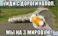 уйди с дороги холоп, мы на 3 мировую!