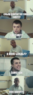 СЛЫШ ДОКТОР ЧО У МЕНЯ ТАМ??? ГДЕ ТАМ?? В ЖОПЕ БЛЯДЬ?? САМОТЫК ООО КАЙФ??