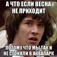 а что если весна не приходит потому что мы так и не сгоняли в аквапарк