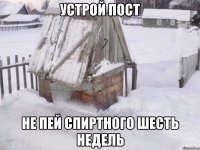 устрой пост не пей спиртного шесть недель