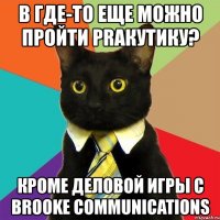 в где-то еще можно пройти prакутику? кроме деловой игры с brooke communications