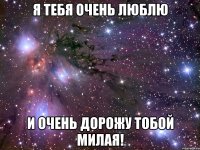 я тебя очень люблю и очень дорожу тобой милая!