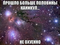 прошло больше половины каникул... не охуенно