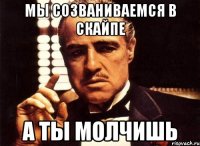 мы созваниваемся в скайпе а ты молчишь