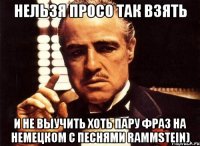 нельзя просо так взять и не выучить хоть пару фраз на немецком с песнями rammstein)