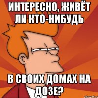 интересно, живёт ли кто-нибудь в своих домах на дозе?