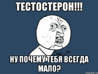 тестостерон!!! ну почему тебя всегда мало?