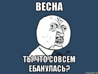 весна ты что совсем ебанулась?