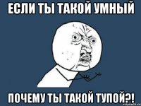 если ты такой умный почему ты такой тупой?!