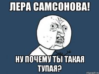 лера самсонова! ну почему ты такая тупая?