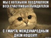 мы с котенькой, поздравляем всех счастливых обладателей с 1 марта, международным днём кошек!!!