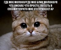 где мое молоко?где мое блин молоко?я что вискас что просто так есть в сухомятку?кто мне его принесет а? 