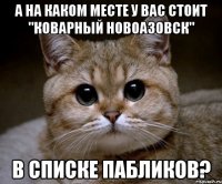 а на каком месте у вас стоит "коварный новоазовск" в списке пабликов?