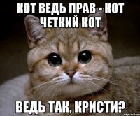 кот ведь прав - кот четкий кот ведь так, кристи?